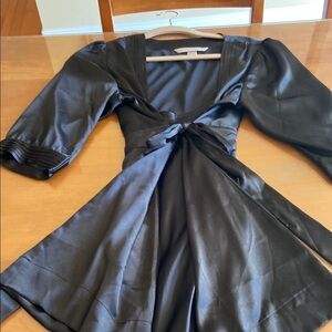 Victoria's Secret Elegant Black Nightgown and Robe ensemble.